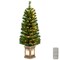 Costway 4 FT Pre-Lit Potted Christmas Tree Artificial Entrance Decor with 3 Lighting Modes